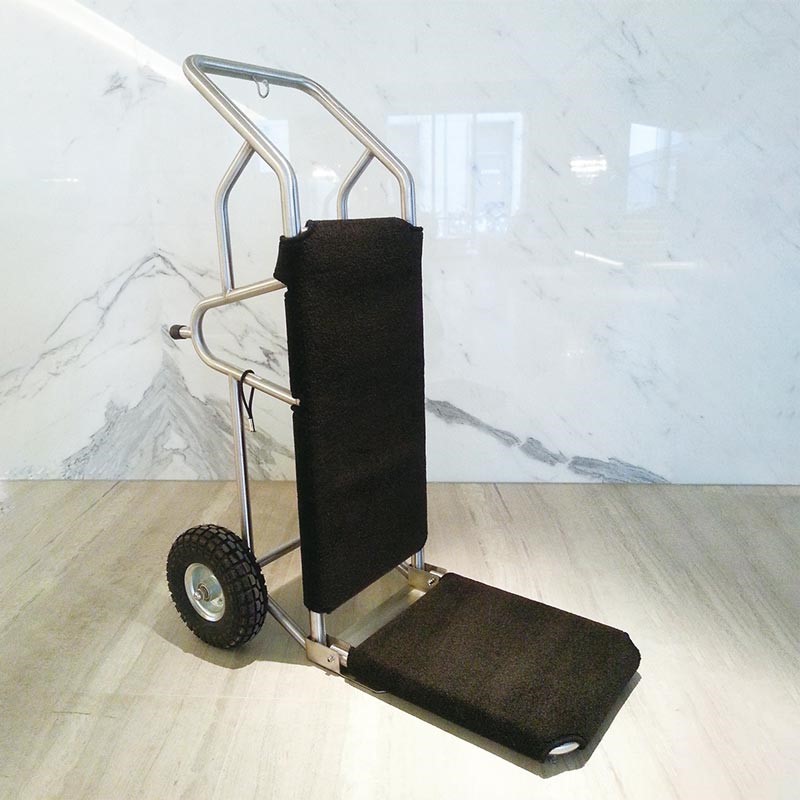 L型行李車-不鏽鋼-黑毯-展示圖1