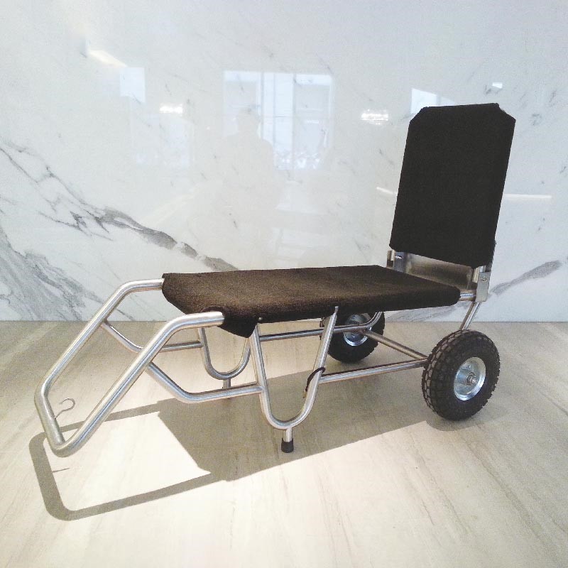 L型行李車-不鏽鋼-黑毯-展示圖2