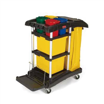 【Rubbermaid】清潔堆車(四色分類型)